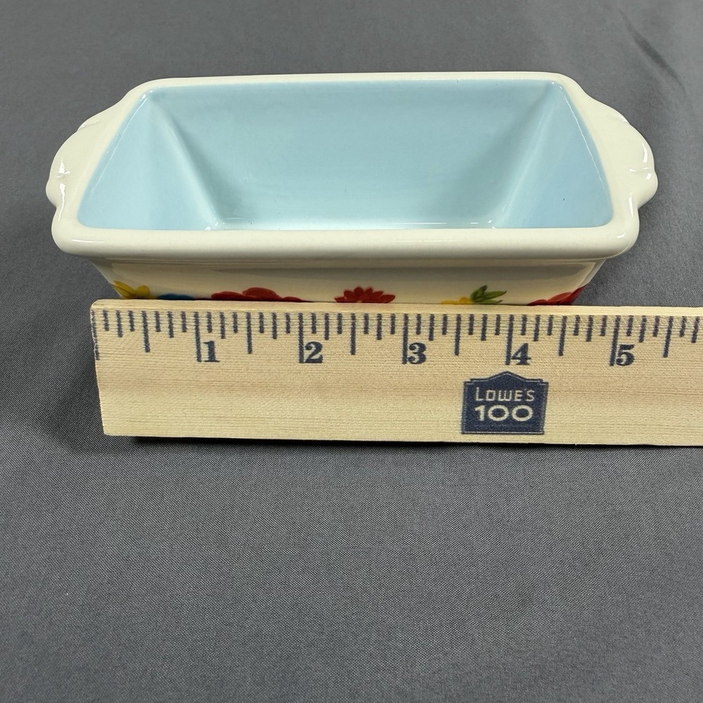 The Pioneer Woman Sweet Rose Mini Loaf Pan Blue Floral - Picture 4 of 5